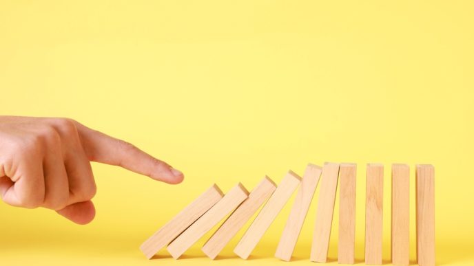 Nudging dominoes
