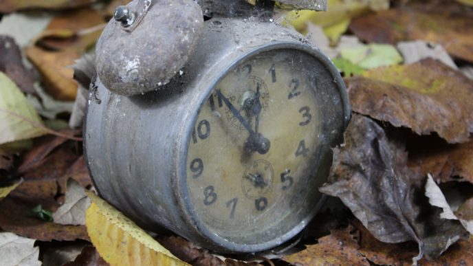 Clock with cobwebs