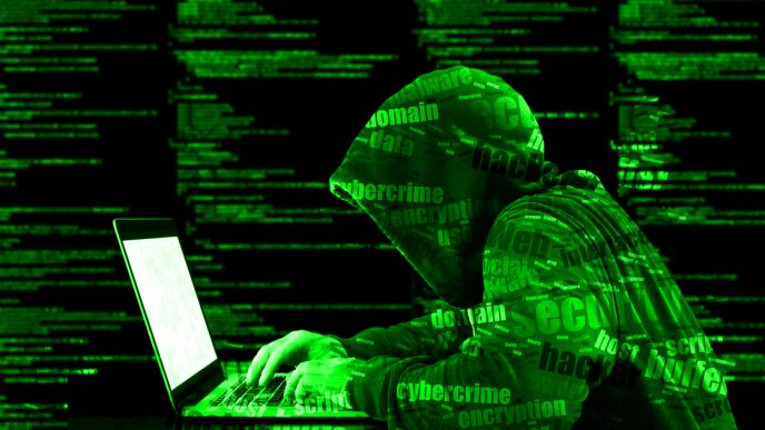 Cyber criminal at work, hacker