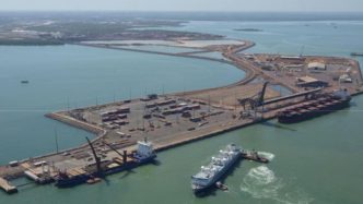 Port of Darwin: Anthony Albanese and Peter Dutton