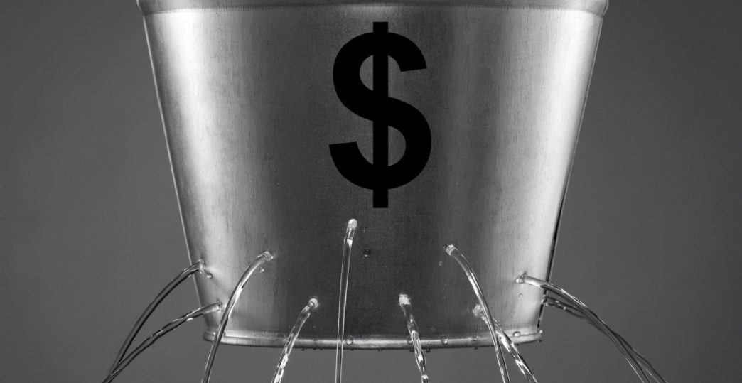 Leaking dollar bucket
