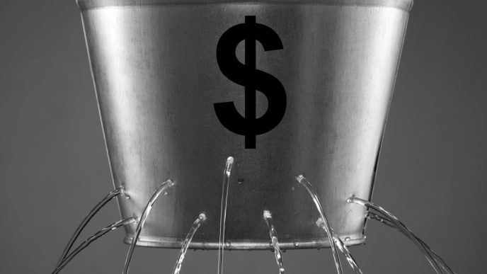 Leaking dollar bucket