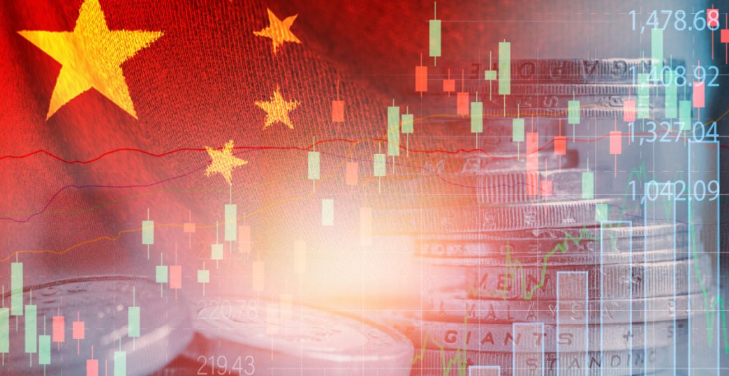 China flag and graph