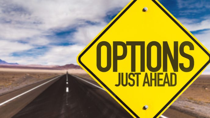 Options just ahead sign