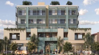 Six-storey short-term co-living apartment building