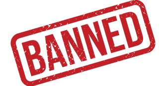 Stamp with the word Banned written in capitals and red