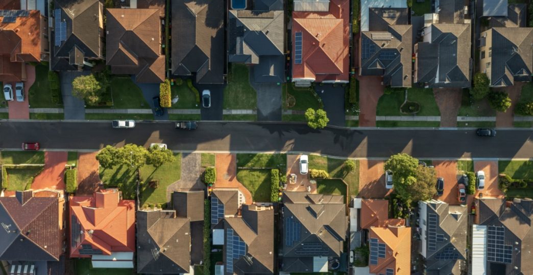 Aerial view of Sydney suburbs