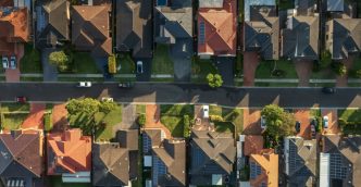 Aerial view of Sydney suburbs