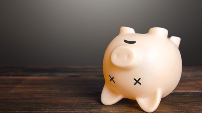 Dead piggy bank