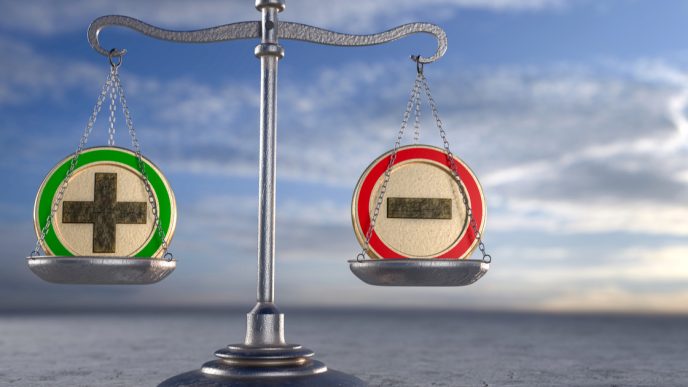 Scales weighing positive and negative