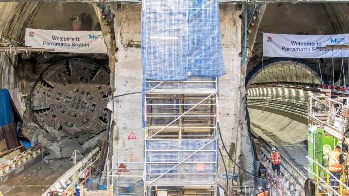 Metro tunnel transformation under Parramatta