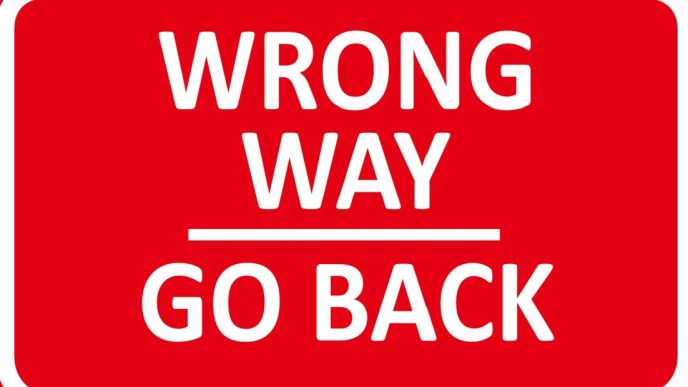 Wrong way go back
